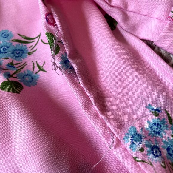 NWT Vintage Models Coat Nightgown Size 8 M Pink Floral Snap Granny House Coat - Picture 10 of 12